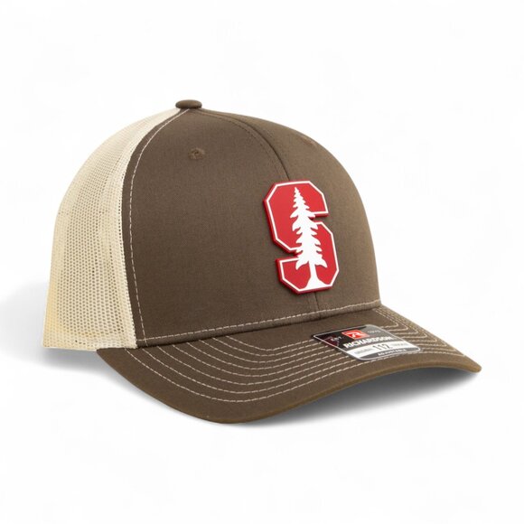 Stanford Cardinal 3D Snapback Trucker Hat- Chocolate Chip/ Birch - Picture 1 of 3